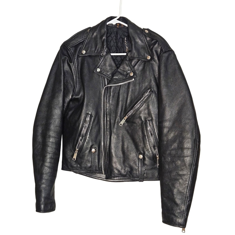 Vintage 70s AMF Harley Davidson Leather Biker Jacket 40 Grunge Edgy‎ Heavy Moto